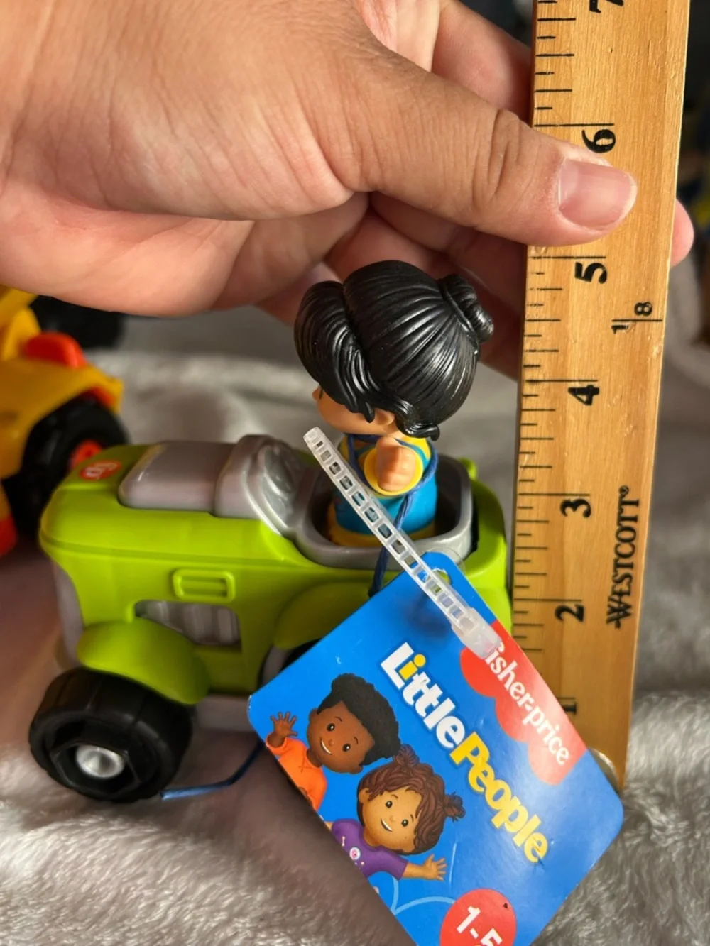 Fisher-Price Bright Yellow Dump Truck with Green Ride-On Car